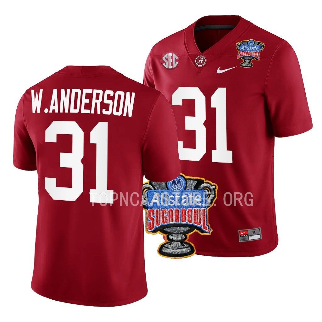 Men's Alabama Crimson Tide Will Anderson Jr. #31 Crimson 2022 Sugar Bowl NCAA College Football Jersey